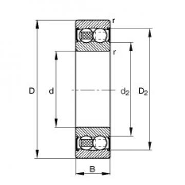 60 mm x 110 mm x 28 mm  FAG 2212-2RS-TVH  Self Aligning Rodamientos de bolas