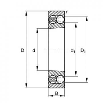 30 mm x 72 mm x 19 mm  FAG 1306-K-TVH-C3  Self Aligning Rodamientos de bolas